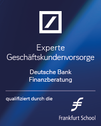 Zertifikat qualifiziert zum Experten Geschäftskundenvorsorge der Deutschen Bank