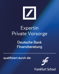 Zertifikat qualifiziert zur Expertin Private Vorsorge der Deutschen Bank
